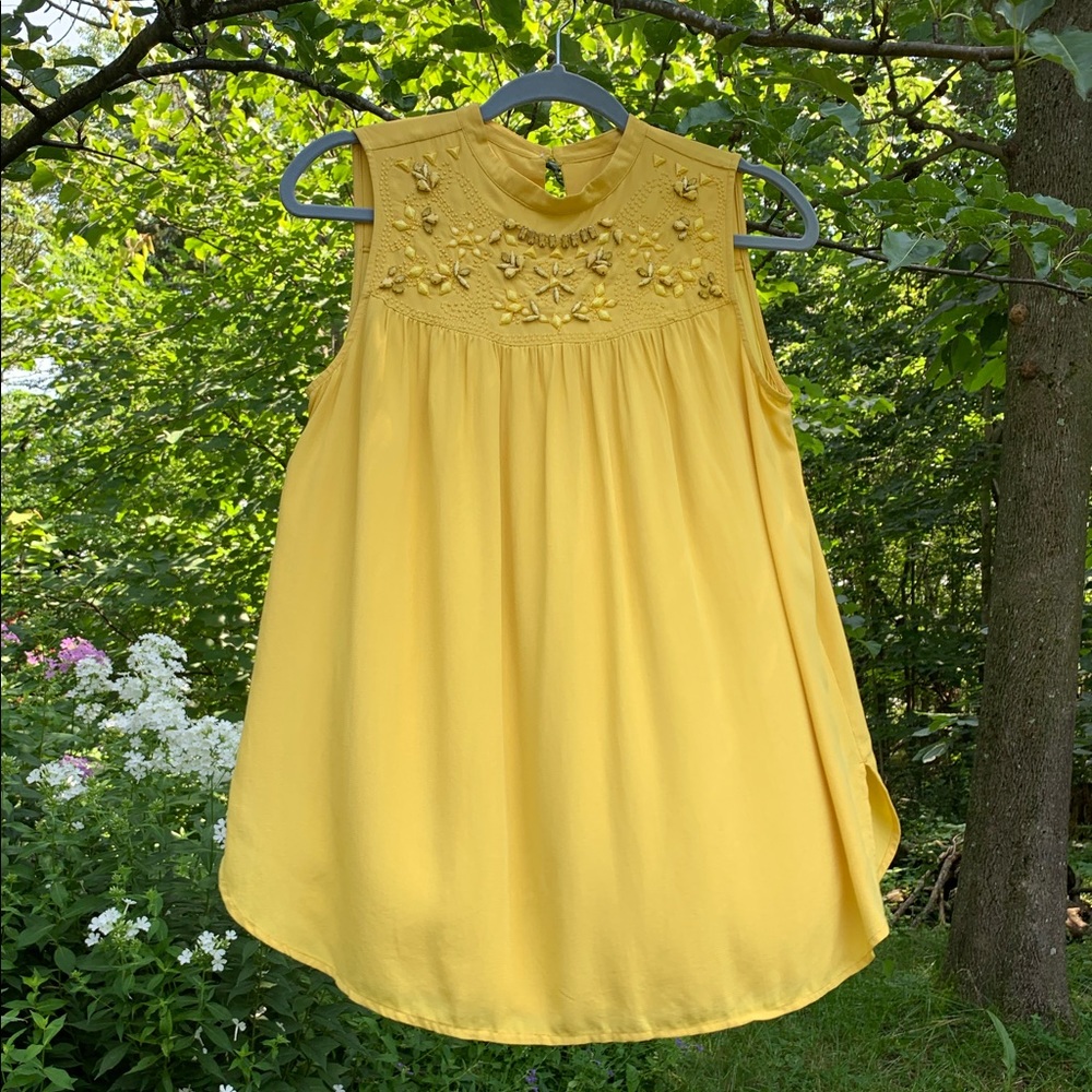 Yellow high neck tank top by Ann Taylor Loft